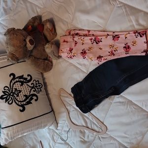 12month old jeans flower pants are granamial pants the blues jeans are B Gosh